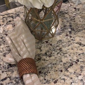 4 Pier 1 Napkins - Silver and Beige Striped